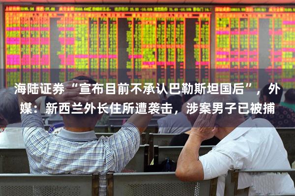 海陆证券 “宣布目前不承认巴勒斯坦国后”，外媒：新西兰外长住所遭袭击，涉案男子已被捕