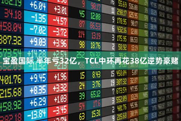 宝盈国际 半年亏32亿，TCL中环再花38亿逆势豪赌